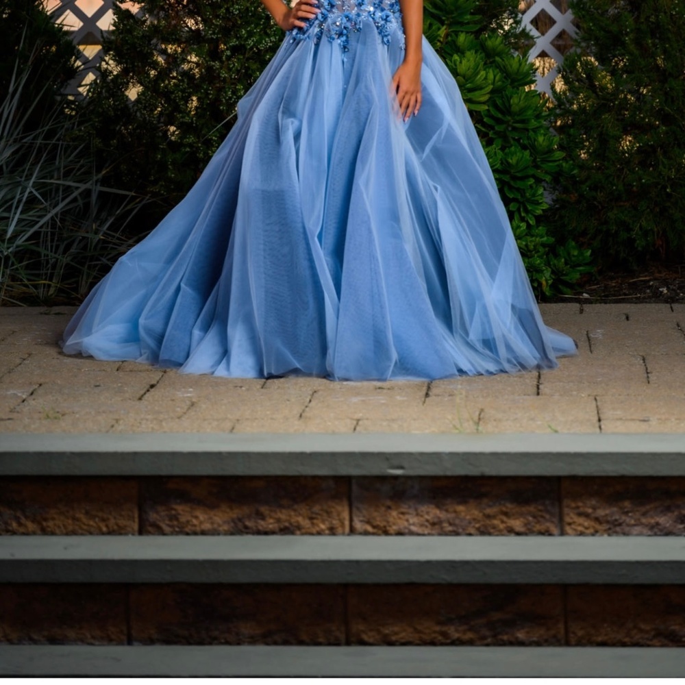 Jovani Smoke Blue Sweet/Quince/Prom Gown